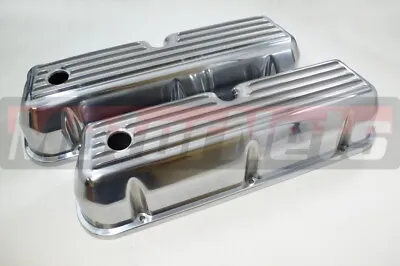 SBF Polished Finned Aluminum Valve Covers 289-302-351W & 5.0L Mustang Hot Rod • $112.95