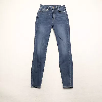 H&M &Denim Women's Size 27 Blue High Rise Super Skinny Medium Wash Stretch Jeans • $11.61