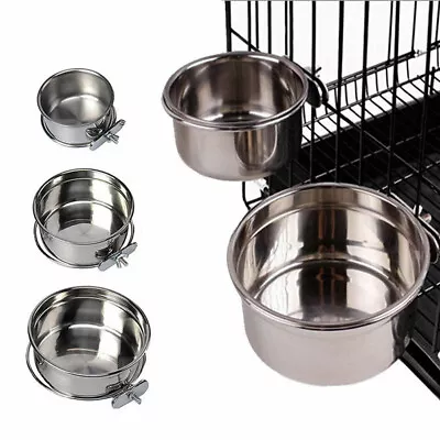 £6.24 • Buy Dog Puppy Cat Pet Animal Cage Crate Run Hang-on Bowl Feeding Food Water Dish UK