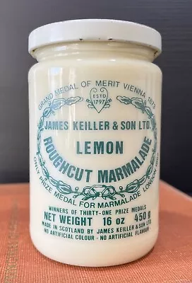 Vintage Scotish Kitchenalia Keiller & Son Lemon Roughcut Marmalade Jar With Lid • £12.99