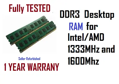 4GB DDR3 DESKTOP RAM Memory PC3 PC3L 1600 1333 DIMM 12800 10600 Various Brands • $17