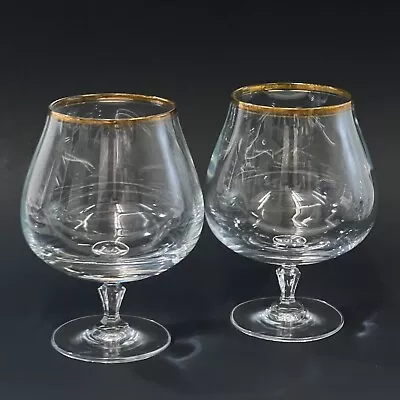 VTG Set Of 2 Mikasa WHEATON Full Lead Crystal TS101 Brandy Glasses 5.75  • $39.95