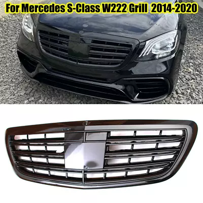 Black Front Grille Grill Fit Mercedes W222 2014-2020 S400 S550 S65 S63 AMG S560 • $174.31