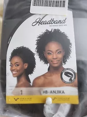 Anjika Headband Hair Piece By Vivica Fox Curly Color 1B-Black-New • $10