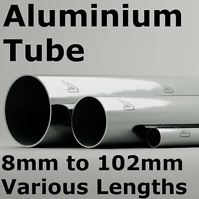 Aluminium Round Tube Pipe Many Sizes Lengths Aluminum Alloy 1 2 3 Foot 1 Metre • £9.31