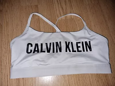 Gorgeous Grey CALVIN KLEIN Wirefree Sports Gym Exercise Bra Size S • £2.99