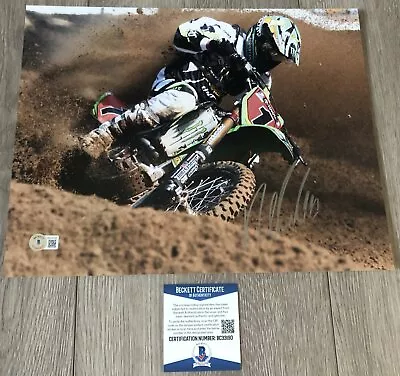 RYAN VILLOPOTO SIGNED AMA MOTOCROSS SUPERCROSS 11x14 PHOTO W/EXACT PROOF BAS COA • $99.99