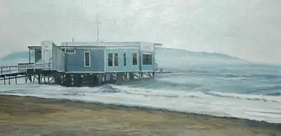 Vintage Oil On Canvas Of The Wollaston Yacht Club In Quincy Mass By C. Cahill • $299