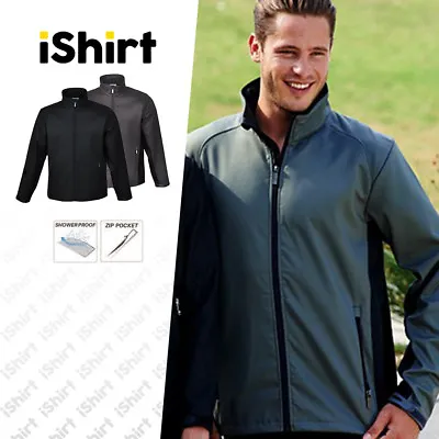 Mens Soft Shell Jacket Waterproof Windproof Sales Office Work Wear Jacket • $77.91