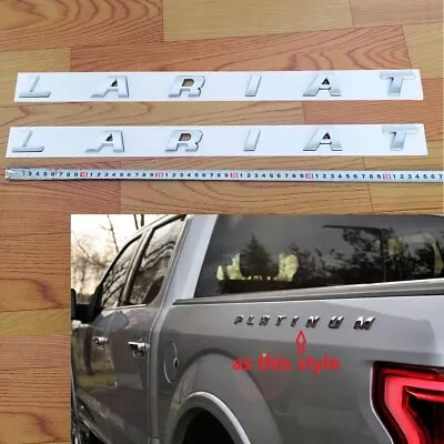 $31.93 • Buy 2x OEM Lariat Fender Emblems 3D Letters Badges W F250 F350 Lariat Chrome A