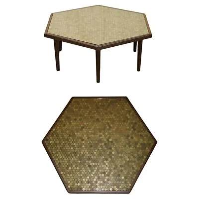 Antique Circa 1920 Coffee Table Covers In English Three Pence Coins From 1940's • $1894.88