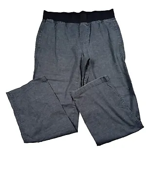 PrAna Vaha Lounge Pant Mens Medium Gray Relaxed Fit Drawstring Hemp • $27.99