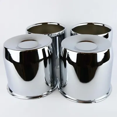 4 Chrome 5.15  Diameter Trailer Wheel Center Caps Fit 8 Lugs Rim  2 Open 2 Close • $58.99