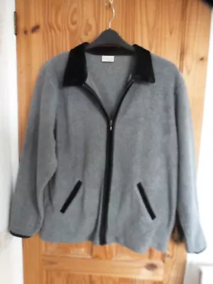 Mackays Black  Collar Trim Grey Fleece Jacket  L • £5.99