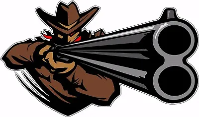 $3.75 • Buy Outlaw Gun Slinger Shotgun Over Under Tool Box Bumper Sticker Vinyl Decal