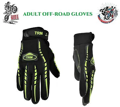Off Road Adventure MX Enduro Dirt Motorcycle Trials ATV Quad Biking Gloves Green • £8.99