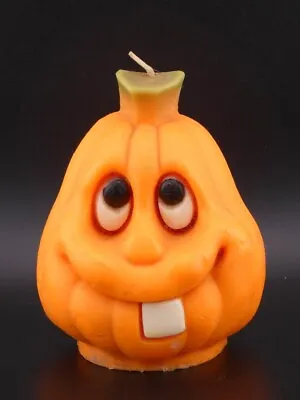 Vintage Halloween Jack O Lantern Pumpkin Large  Suni Candle Decoration • $10