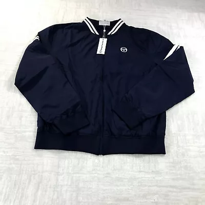 New Sergio Tacchini Jacket Mens 2XL XXL Orion Bomber Jacket Track Full ZIp Blue • $48.88