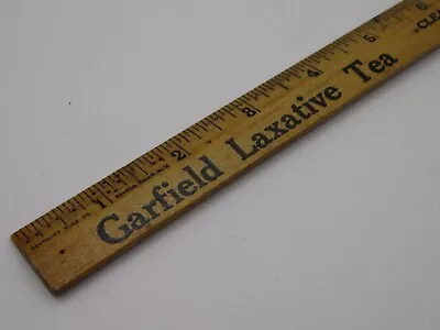 Vtg 12  Westcott Wood Ruler GARFIELD Laxative Tea Syrup Headache Powders • $13.75