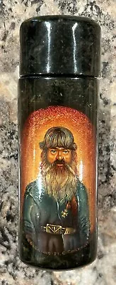 Authentic Fedoskino Russian Hand Painted Lacquer Match Box “Bearded Peasant” • $150