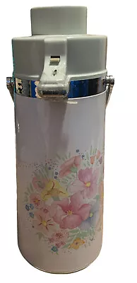 Vtg Coffee Dispenser Air Pot Pump Floral Design Hot Cold • $23.97