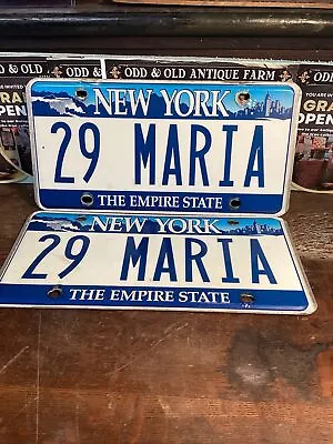 New York Vanity License Plate Empire State 29 Maria Set Pair NY Personal Car SUV • $39.99