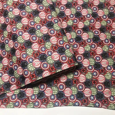 1 Yard Marvel Comics Coins Avengers Superhero Cotton Fabric BTY • $9.99