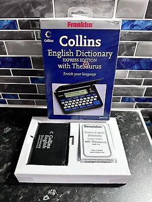 Franklin Collins English Dictionary Thesaurus Dmq-119 Express Boxed Instructions • £24.99