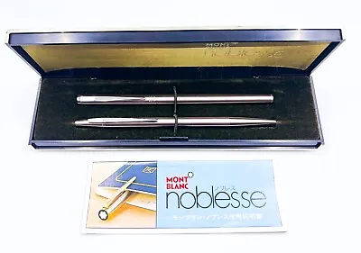 Mint MONTBLANC Noblesse Steel Fountain Pen  Ballpoint Set With Box Free Ship • $160