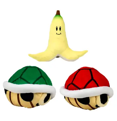 Mario Kart Enemies 9 -11  Plush SET Banana Peel Green Red Shell NINTENDO NWT • $33.27