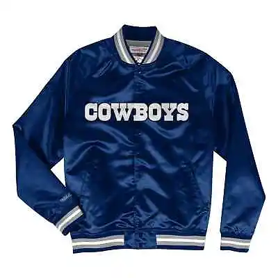 Men's Mitchell & Ness NFL Dallas Cowboys Navy Lightweight Satin Jacket • $119.95