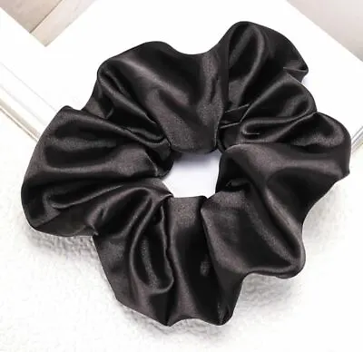 Large Thick Strong Scrunchies Hair Band  Silky Satin Tie Elastic Bobble UK • £1.79