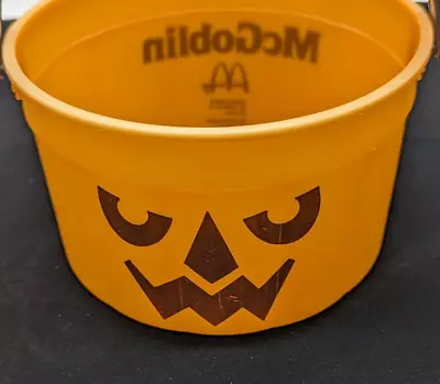 McDonalds McGoblin Vintage Halloween Pumpkin Bucket Pail 1986 Copyright • $18.76