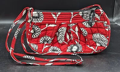 Vera Bradley Deco Daisy Crossbody Purse Purse Floral Handbag Quilted Red White • $19.99