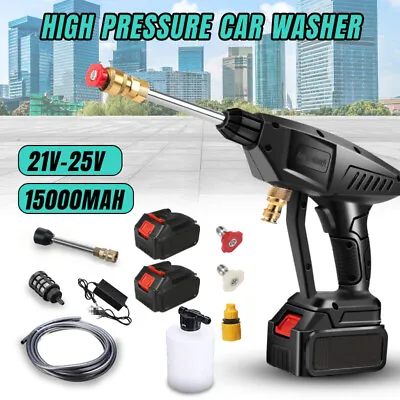 £59.59 • Buy Portable Cordless Car High Pressure Washer Jet Water Wash Cleaner Gun +2 Battery