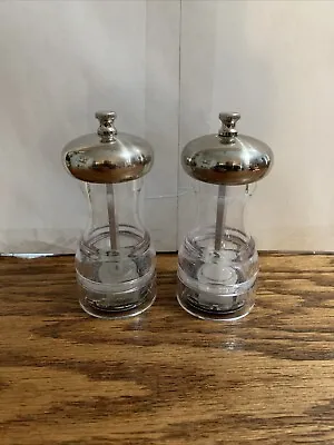 Acrylic Salt And Pepper Mill Grinder Set Olde Thompson Carbon Steel 5 Inch Pair • $14.95