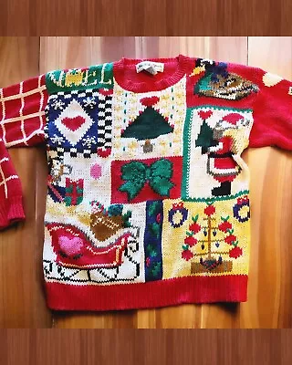 VTG Classic 80’s Ugly Christmas Sweater New York Aspect Sm. • $38