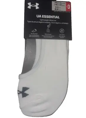 Under Armour 3 Pack Socks No Show Liner Socks Ultra Low Uk 3 - Uk 7.5 Eu 36-41 • £7.79