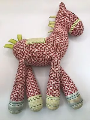 Mamas And Papas Gingerbread Horse Soft Baby Toy Chime Rattle 13” Red & Yellow • £4.50