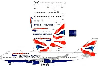 British Airways Boeing 747-400 Airliner Decal 1:144 Scale For Revell Kit • £10