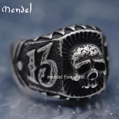 MENDEL Gothic Mens Biker Skull Number 13 Ring For Men Stainless Steel Size 7-15 • $12.99