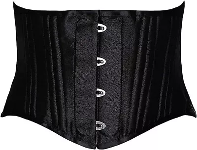 Gothic Steel Boned Corset Womens Underbust Corset Waist Trainer Corset  LARGE  • £11.88