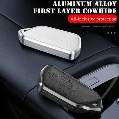  Leather+Alloy Key Case Remote Fob Cover Holder For VW Golf 8 MK8 For Seat Leon • $18.89