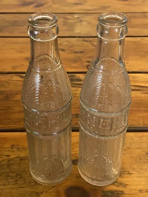 Lot Of 2 VINTAGE Embossed NEHI 7 FL. OZ SODA BOTTLE Uniontown Pa • $29.99