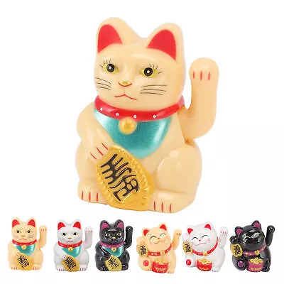 Chinese Lucky Cat Fortune Cat Decoration Waving Arm Solar Light Induction ID • $14.99