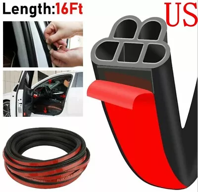 5M Car Door Rubber Seal Trunk Hood Sealing Strip EPDM Noise Weather Strips • $9.90