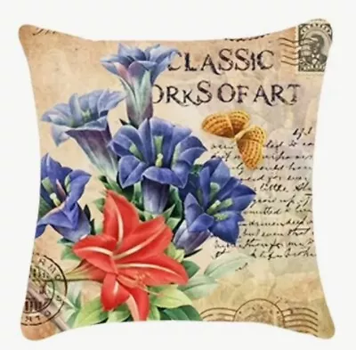 Vintage Floral Mixed Flowers Spring Easter Throw Pillow Cover Holiday HOME Decor • $13.08