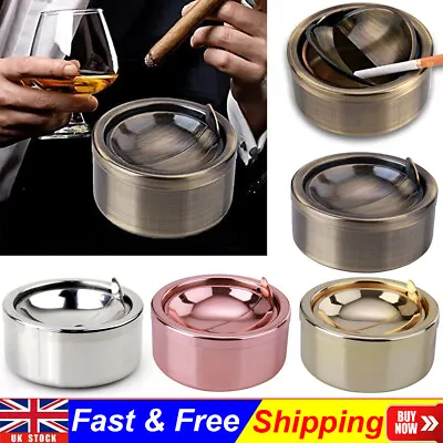 £9.77 • Buy Outdoor Stainless Steel Spin Ashtray With Press Rotating Lid Smokeless Windproof