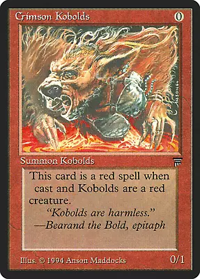 Crimson Kobolds [Legends] Magic MTG • $2.05
