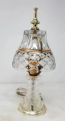 Vintage Heavy Cut Crystal Glass Boudoir Lamp Table Lamp Working 12  1960s • $39.99